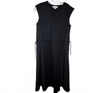 Tilley Black Sleeveless tie waist midi dress Size XS